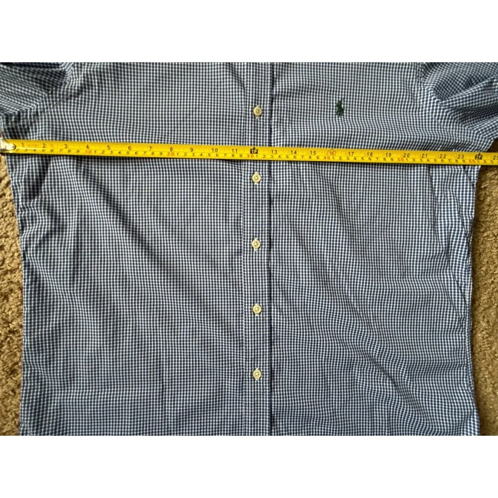 Polo Ralph Lauren Long Sleeve Button Up Shirt Blue Plaid Pony Logo Large JBHS